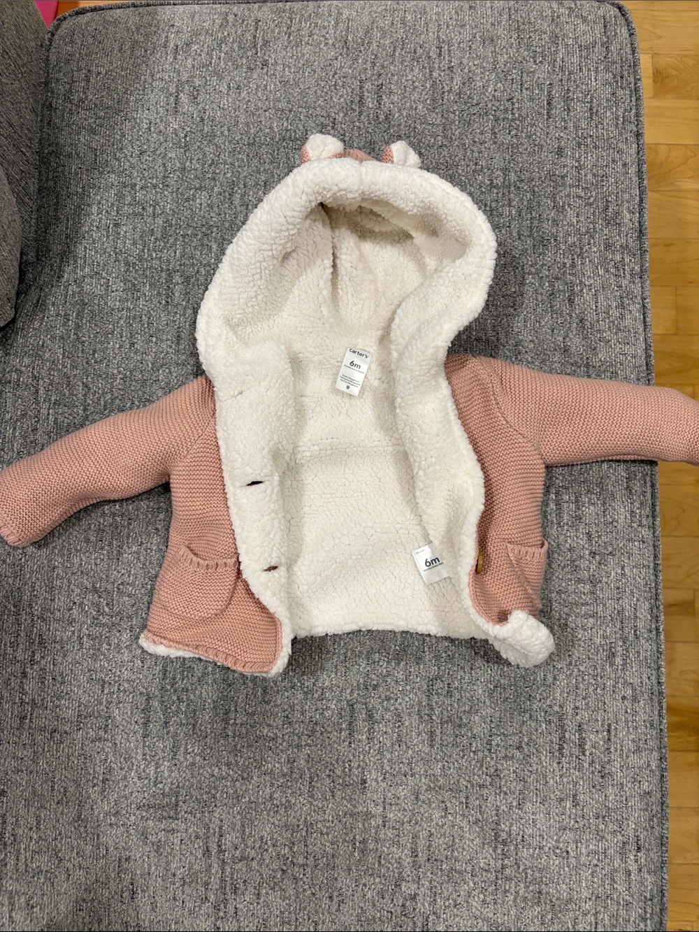 Carter's Pink Sherpa-Lined Hooded Baby Jacket